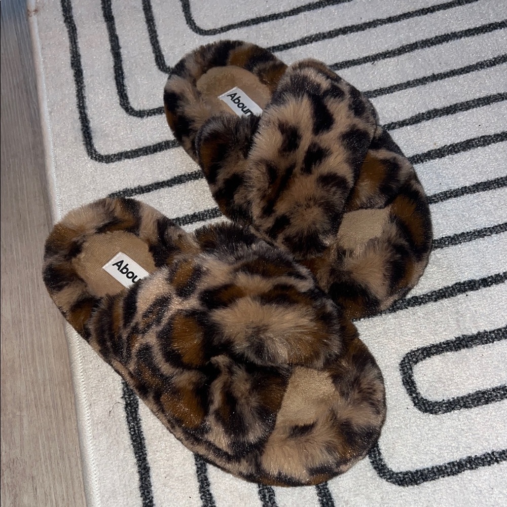 Abound Brown Faux Fur Slippers